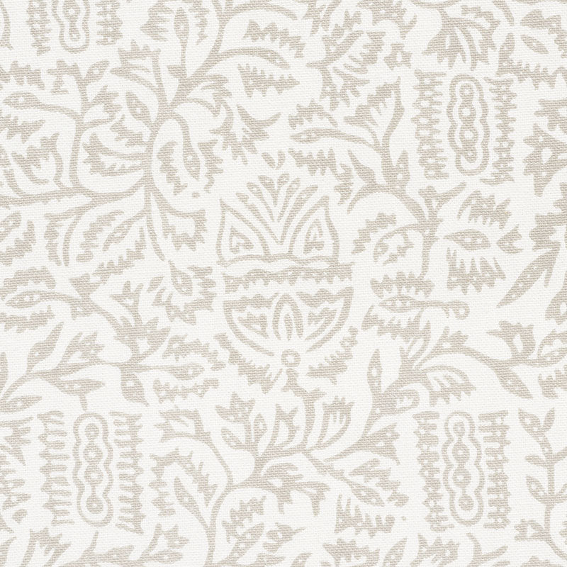 Schumacher Morris Taupe Fabric - Eade's Wallpaper