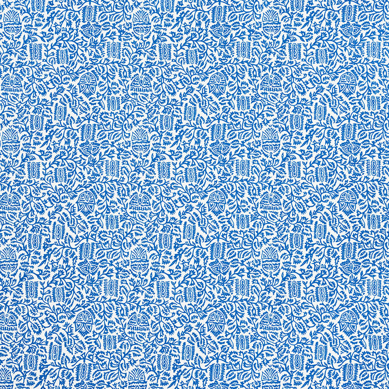 Schumacher Morris Blue Fabric - Eade's Wallpaper