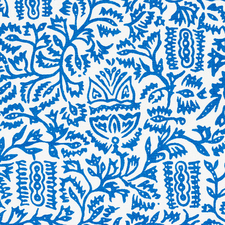Schumacher Morris Blue Fabric - Eade's Wallpaper