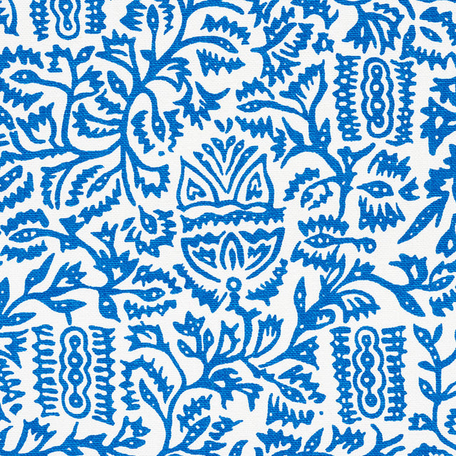 Schumacher Morris Blue Fabric - Eade's Wallpaper