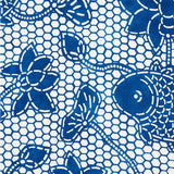 Schumacher Lotus Batik Indigo Fabric - Eade's Wallpaper