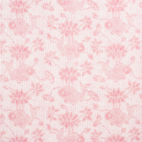 Schumacher Lotus Batik Pink Fabric - Eade's Wallpaper
