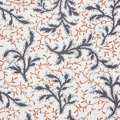Schumacher Sprig Basalt & Fawn Fabric - Eade's Wallpaper