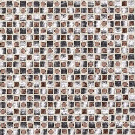 Schumacher Mottley Grid Wren Fabric - Eade's Wallpaper