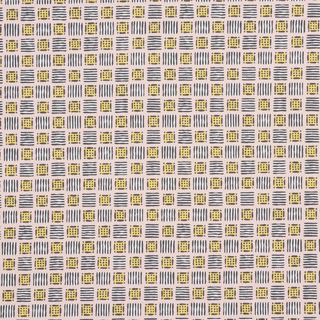 Schumacher Mottley Grid Pink Lemonade Fabric - Eade's Wallpaper