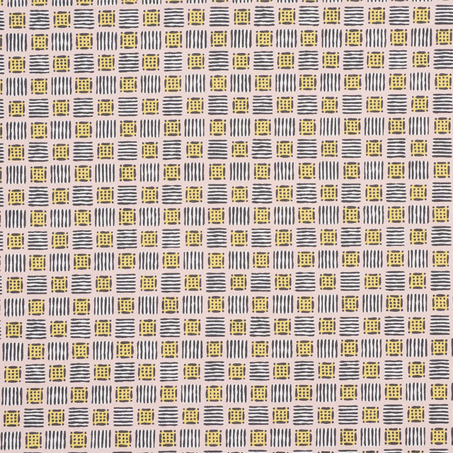Schumacher Mottley Grid Pink Lemonade Fabric - Eade's Wallpaper