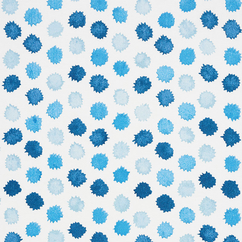 Schumacher Mini Bursts Blues Fabric - Eade's Wallpaper