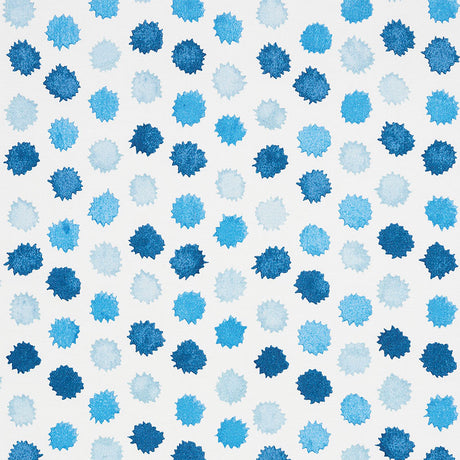 Schumacher Mini Bursts Blues Fabric - Eade's Wallpaper