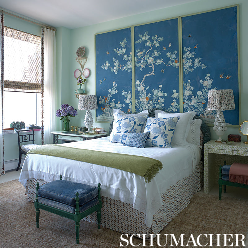 Schumacher Mini Bursts Blues Fabric - Eade's Wallpaper
