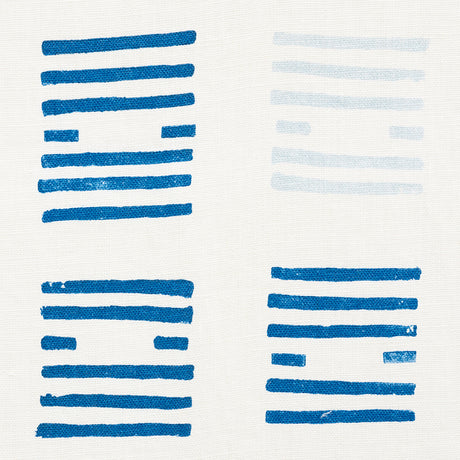 Schumacher Tiasquam Blue Fabric - Eade's Wallpaper