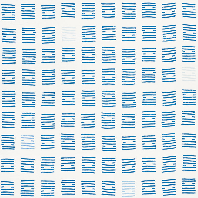 Schumacher Tiasquam Blue Fabric - Eade's Wallpaper