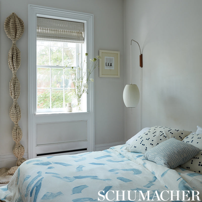 Schumacher Sepiessa Sky Fabric - Eade's Wallpaper