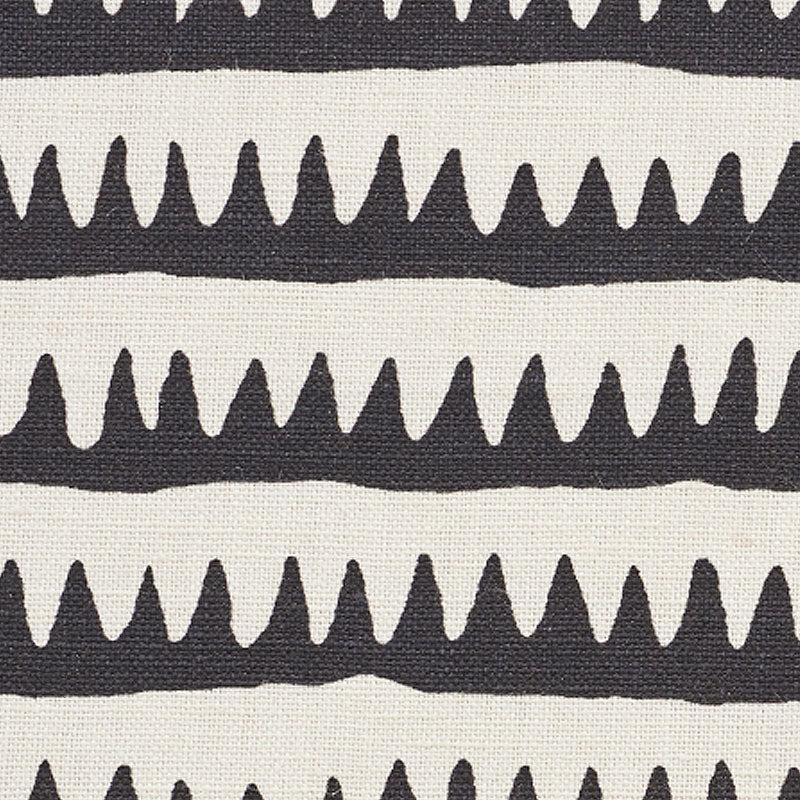 Schumacher 177971 CORFU HAND PRINTED STRIPE in BLACK Fabric 