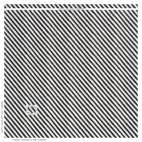 Schumacher Zeppelin Black Fabric - Eade's Wallpaper
