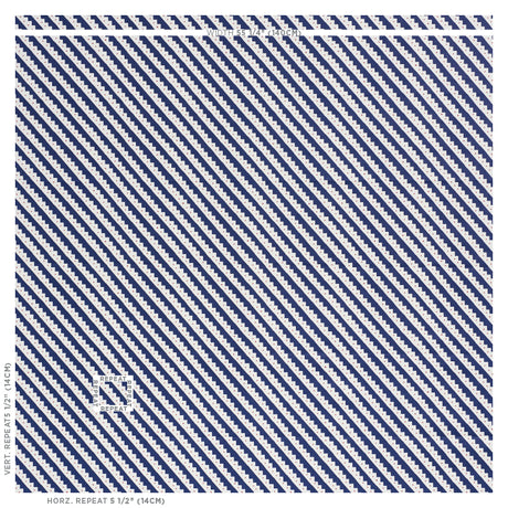 Schumacher Zeppelin Blue Fabric - Eade's Wallpaper
