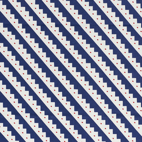 Schumacher Zeppelin Blue Fabric - Eade's Wallpaper