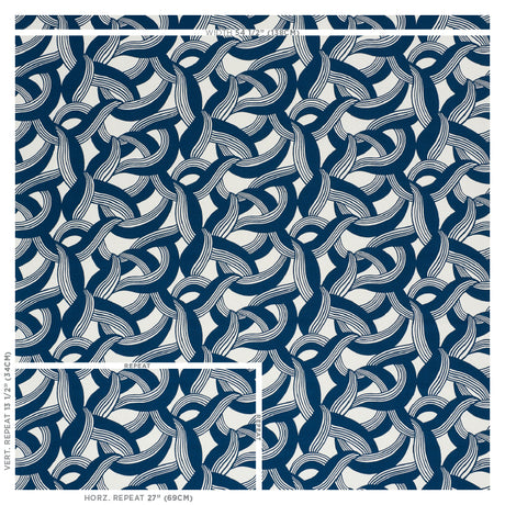 Schumacher Martingale Blue Fabric - Eade's Wallpaper
