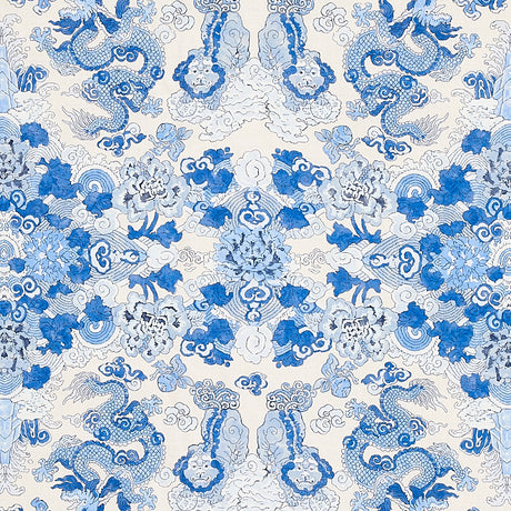 Schumacher Magic Mountain Dragon Porcelain Fabric - Eade's Wallpaper