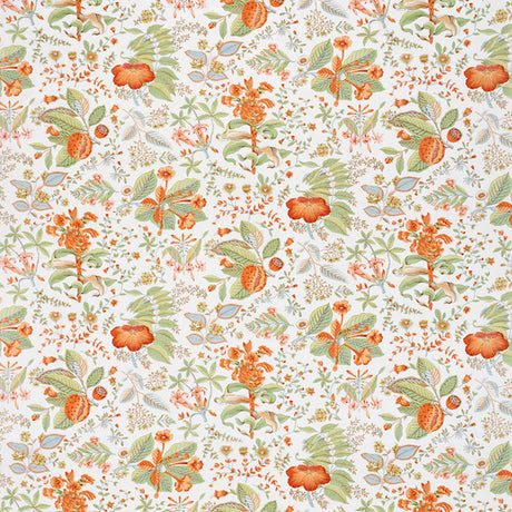 Schumacher Pomegranate Botanical Orange Fabric - Eade's Wallpaper
