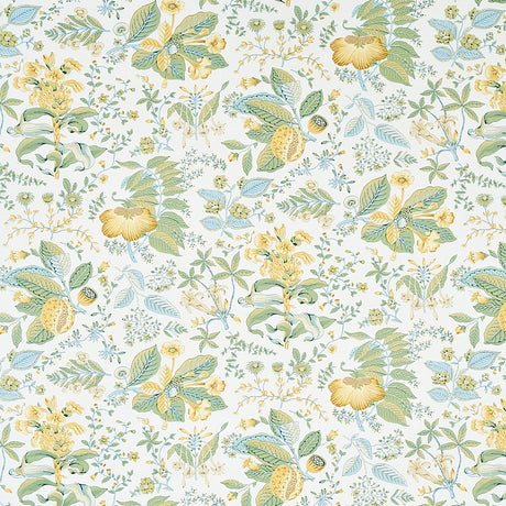 Schumacher Pomegranate Botanical Citron Fabric - Eade's Wallpaper