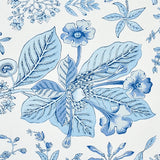 Schumacher Pomegranate Botanical Blue Fabric - Eade's Wallpaper