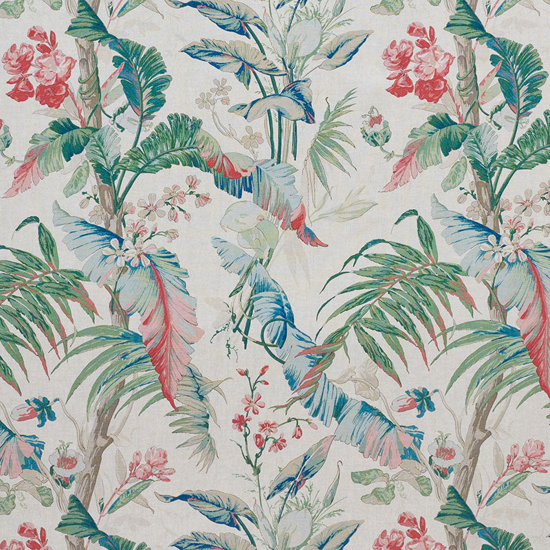 Schumacher Tropique Document Fabric - Eade's Wallpaper