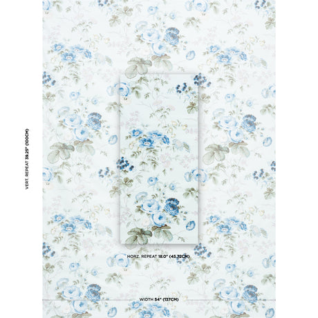 Schumacher Salisbury Chintz Celadon Fabric - Eade's Wallpaper