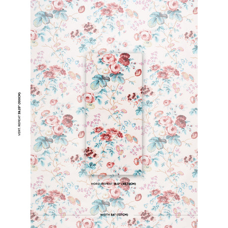 Schumacher Salisbury Chintz Rose Fabric - Eade's Wallpaper