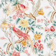 Schumacher Majestic Garden Rose & Celadon Fabric - Eade's Wallpaper
