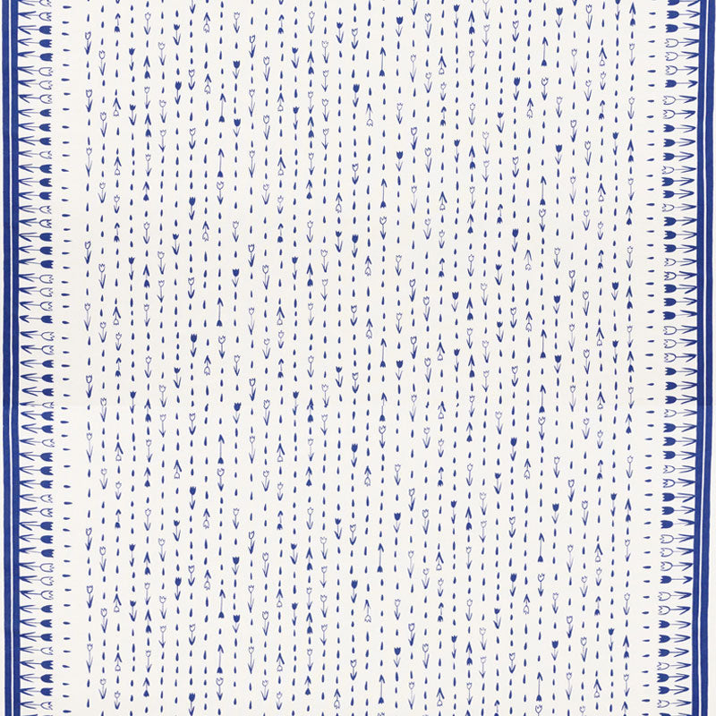 Schumacher Tulip Parade Navy Fabric - Eade's Wallpaper