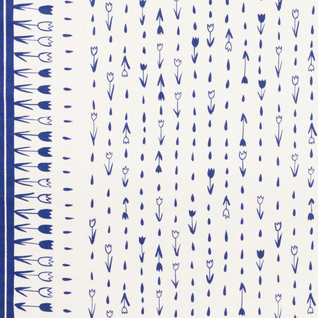 Schumacher Tulip Parade Navy Fabric - Eade's Wallpaper