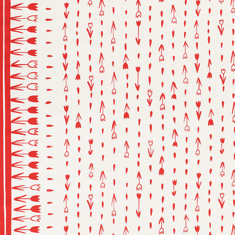 Schumacher Tulip Parade Red Fabric - Eade's Wallpaper