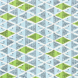 Schumacher Fish School Aqua & Leaf Fabric