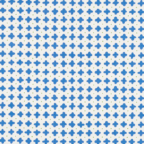 Schumacher Polka Blue Fabric - Eade's Wallpaper