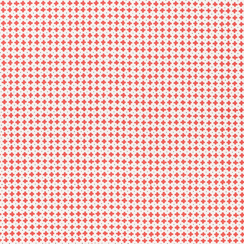 Schumacher Polka Red Fabric - Eade's Wallpaper