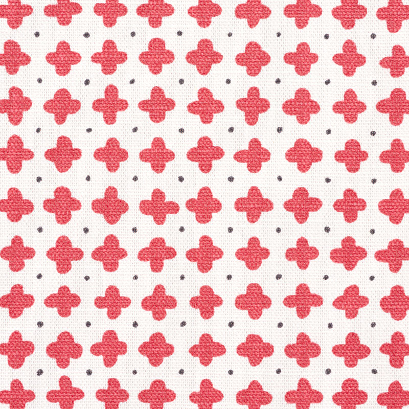 Schumacher Polka Red Fabric - Eade's Wallpaper