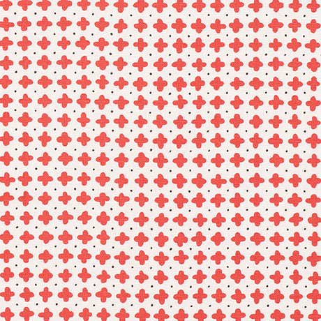 Schumacher Polka Red Fabric - Eade's Wallpaper