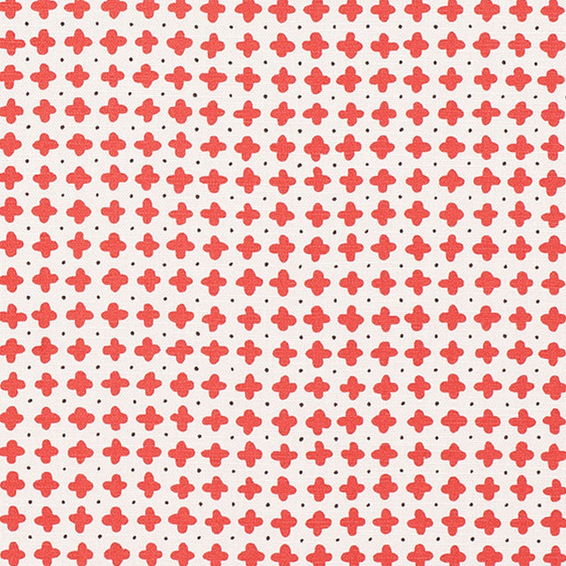 Schumacher Polka Red Fabric - Eade's Wallpaper