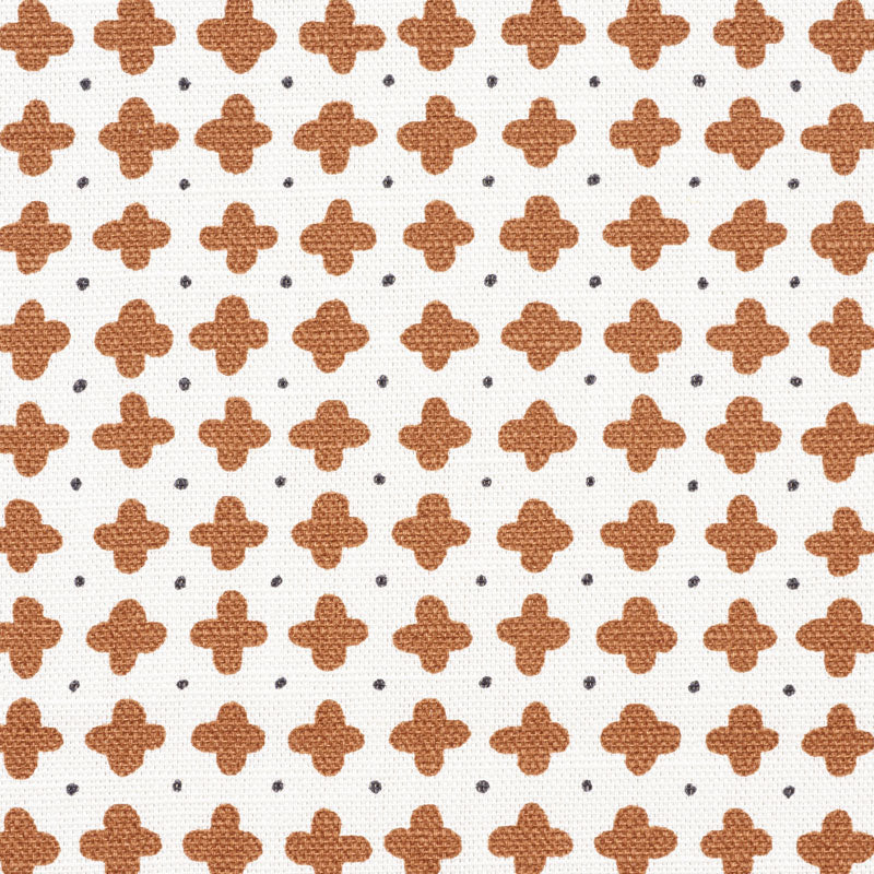 Schumacher Polka Brown Fabric - Eade's Wallpaper