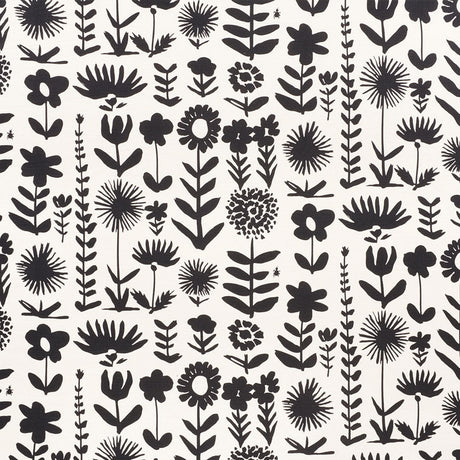 Schumacher Wild Things Black Fabric - Eade's Wallpaper