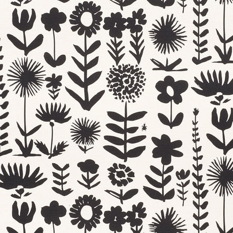 Schumacher Wild Things Black Fabric - Eade's Wallpaper