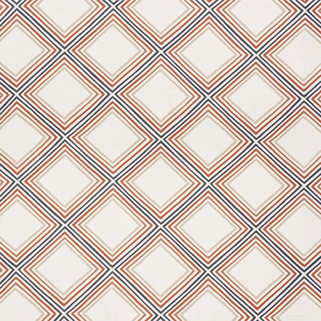 Schumacher Square Dance Brown Fabric - Eade's Wallpaper