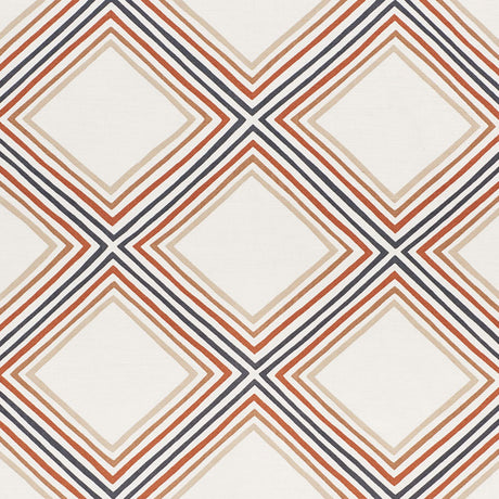 Schumacher Square Dance Brown Fabric - Eade's Wallpaper