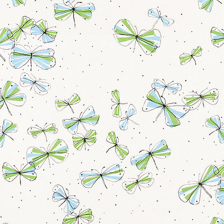 Schumacher Monarch'S March Sky & Leaf Fabric - Eade's Wallpaper