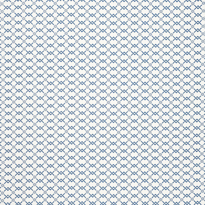 Schumacher Fretwork Flower Pacific Fabric