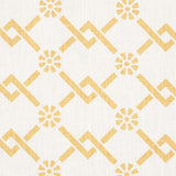 Schumacher Fretwork Flower Saffron Fabric