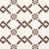 Schumacher Fretwork Flower Chestnut Fabric