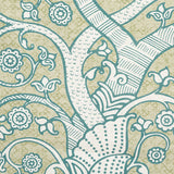 Schumacher Animalia Peacock & Leaf Fabric