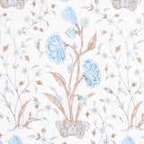 Schumacher Khilana Floral Sky Fabric - Eade's Wallpaper