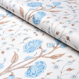 Schumacher Khilana Floral Sky Fabric - Eade's Wallpaper